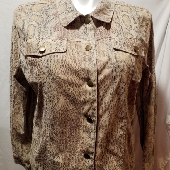 Snake Skin like Print Jacket - Picture 1 of 6